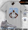 Shirt To Match AJ 5 Wolf Grey 2026 Sneaker Matching Tee MJ Back 23 T-Shirt
