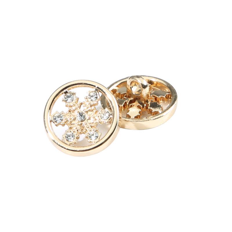 Buttons Diamond Shirt Cardigan Button Accessories Versatile Round Clothes Shirt With Diamonds Women'S High-End Metal Small Buttons