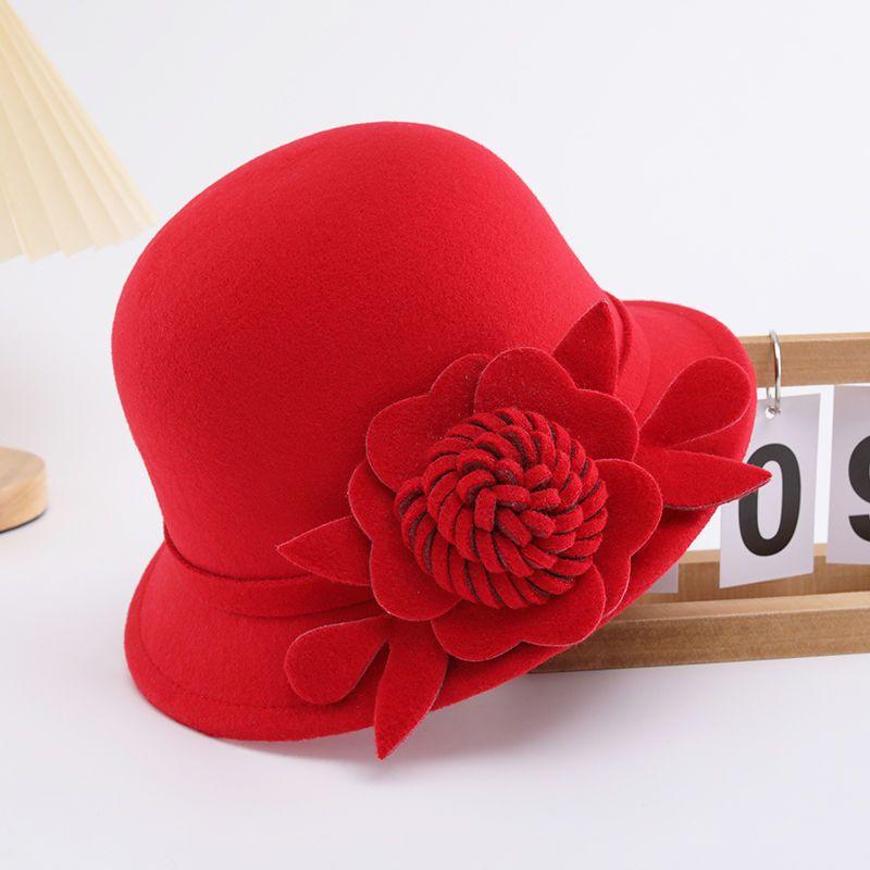 Retro Top Hat Women's Fashion British Woolen Hat Women's Autumn and Winter Felt Hat