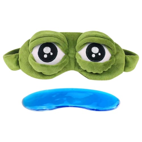 Frog Sleeping Mask, Cute Eyeshades for Sleeping, Soft Eye Patch for Adults, Kids Sleep Eye Cover, Frog Design Sleep Mask, Contoured Sleep Mask 8.66x3.
