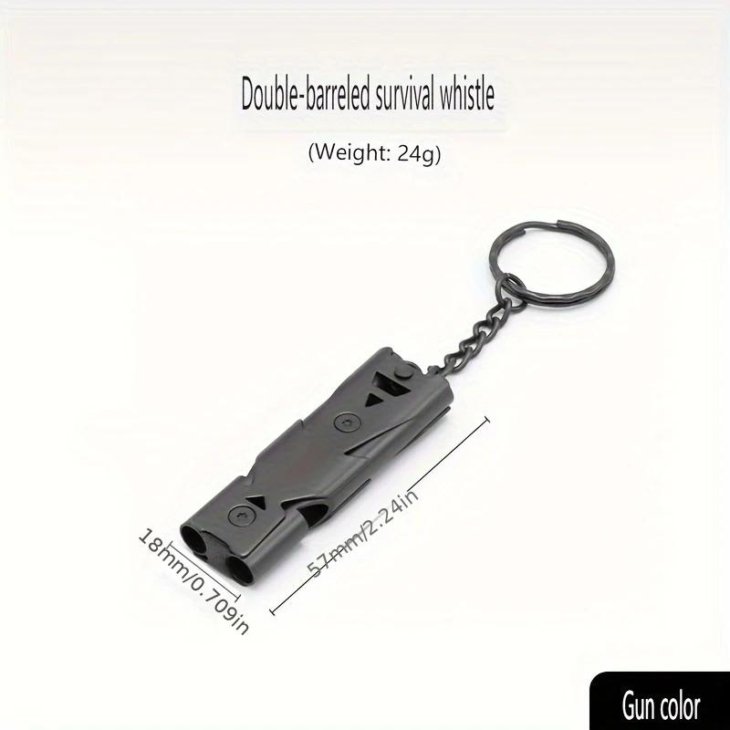 Doppelpfeifenpfeife, Anhänger, Schlüsselanhänger, hohe Dezibelzahl, tragbares Überlebenswerkzeug für den Außenbereich, Camping-Notfallwerkzeug, Multifunktionspfeife, 1 Stück