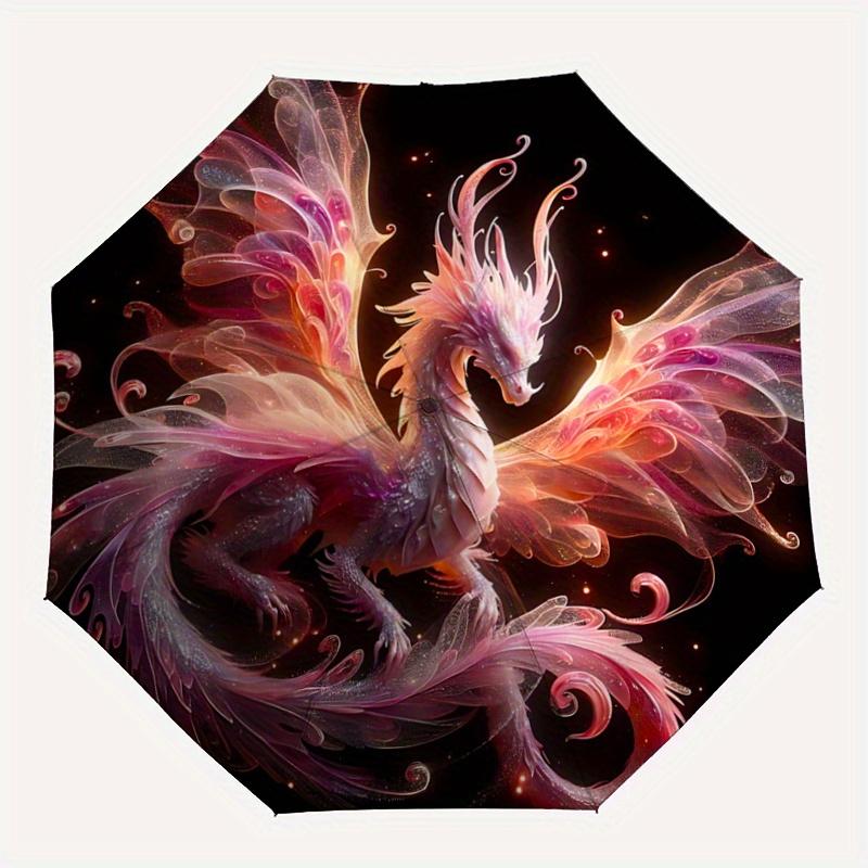1pc Enchanted Celestial Dragon Automatic, Cute Cartoon Pattern, Portable Outdoor Umbrella, Perfect, Holiday Gift for fans.C067