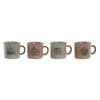 Set of Stoneware Coffee Cups - Home ESPRIT - 4 Pieces - 180 Ml - Multicoloured - 6x7.6x7 Cm - Heat-resistant