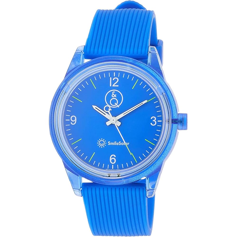 Q&Q SmileSolar Analog Solar Watch Waterproof with Urethane Strap Blue for Men