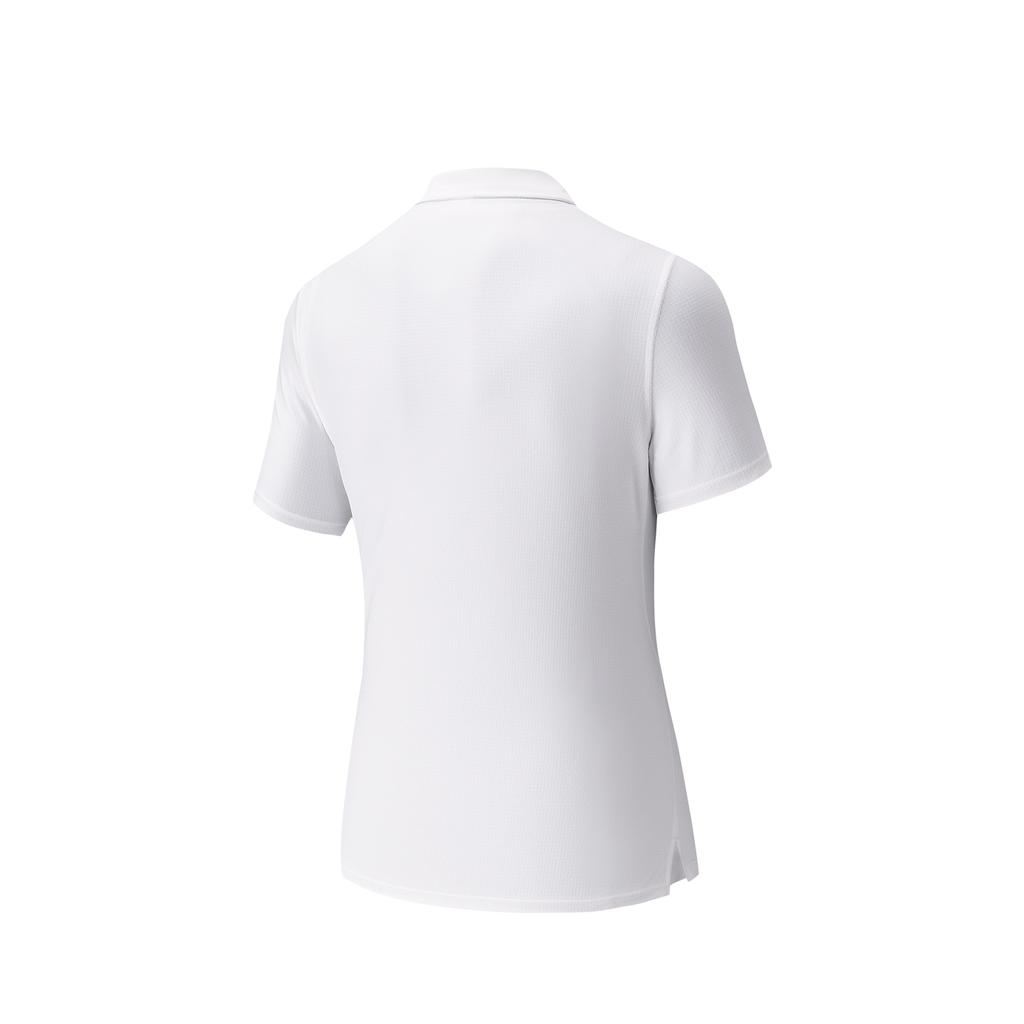 Anta Training Knitted Short Sleeve Polo Shirt Summer T-Shirt Women tops Snow-White 962627110-4