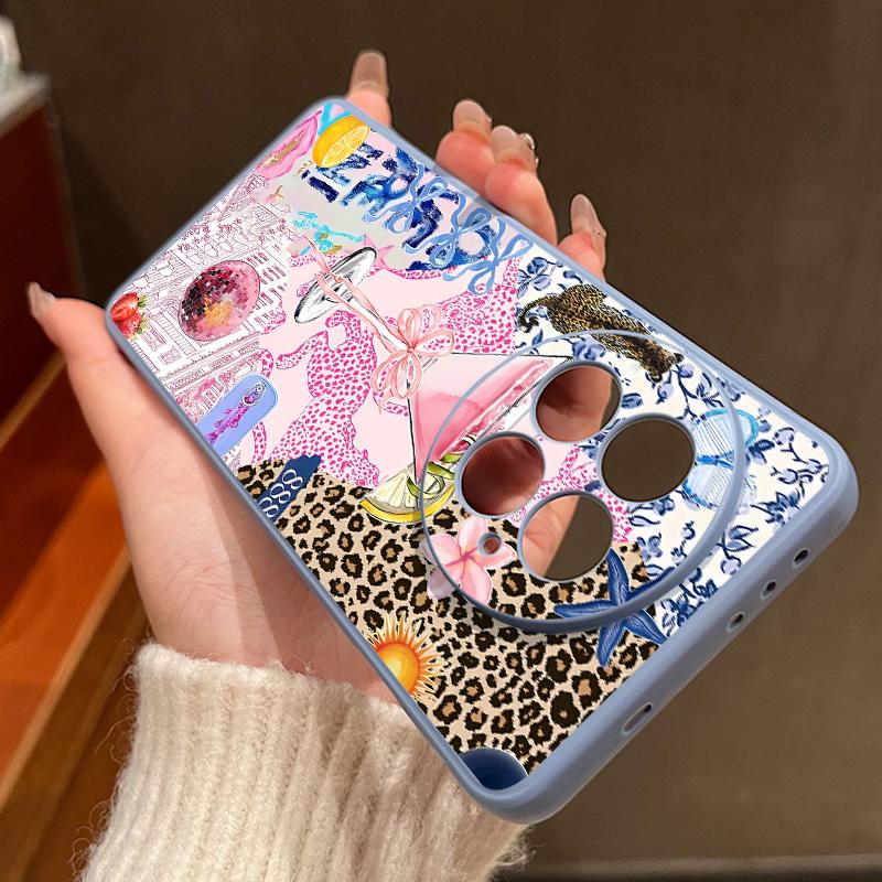 Case For OnePlus 15 13 13T 12 Pink Goblet Bowknots Disco Ball Pattern Shockproof Bumper Soft Silicone Cover For Oneplus Nord 5 13R 12R 11R 5G