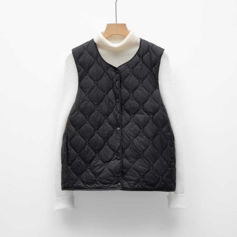Pinghu new national standard 90 down short down liner vest women's light and thin inner collarless new vest autumn and winter vest