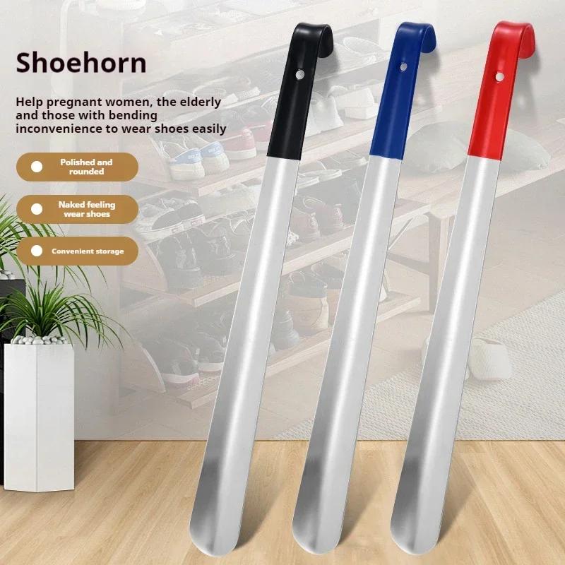 1Pcs Long handled Shoe horns 46cm plastics Shoehorn pregnant woman elderly Shoe spoon home-use Lazy people Shoe spatula