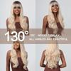 Long Wavy Platinum Synthetic Wigs for Women Afro Black To Blonde Daily Natural Hair Wigs With Bangs Heat Resistant Cosplay Wig