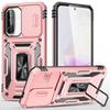 For Samsung Galaxy A36 5G/A56 5G Case Kickstand Slide Lens Lid PC+TPU Drop-Proof Phone Cover