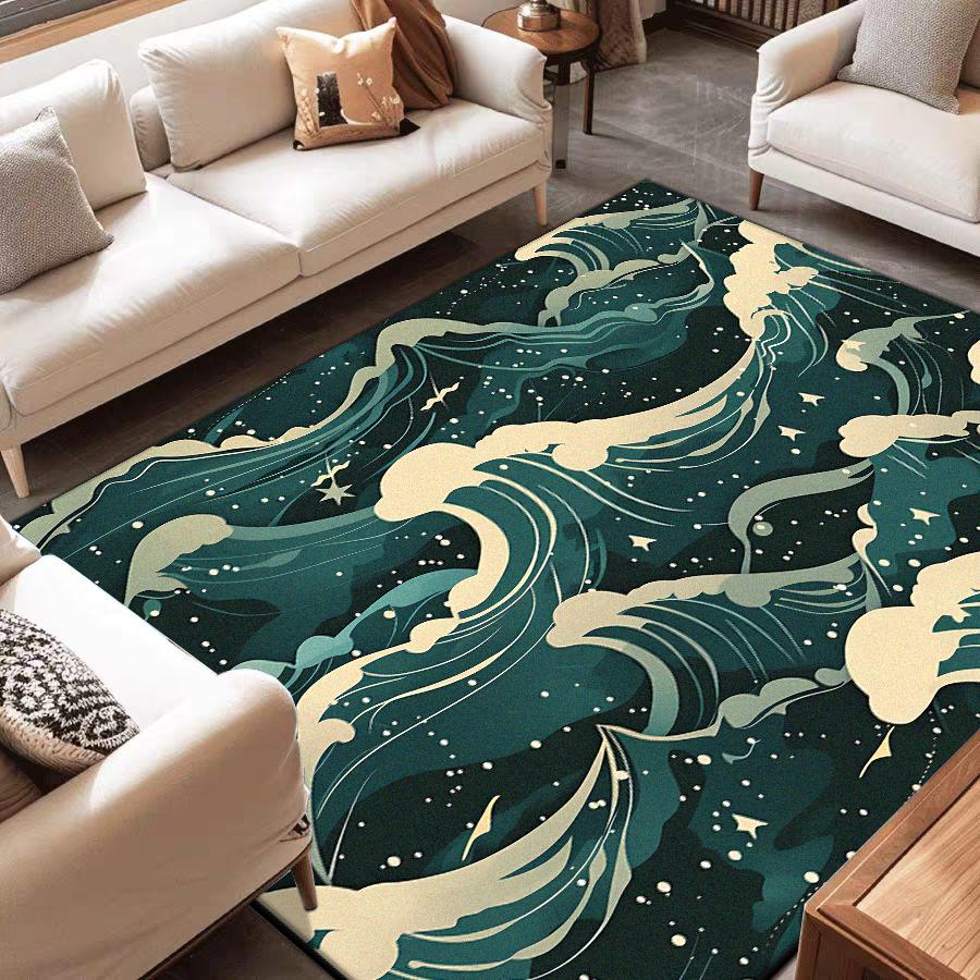 Modern Abstract Style Living Room Rug Non-slip Bedroom Decor Aesthetic Carpet Soft Customizable Sofa Table Mat Easy Cleaning