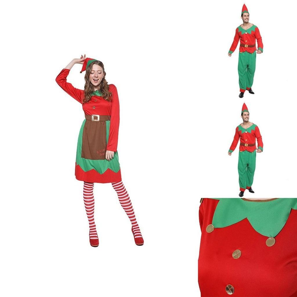 Christmas Elf Cosplay Costume Couple Outfits High Quality Polyester S/m/l