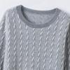 Seven-Gauge Pure Cashmere Round Neck Contrast Color Loose Sweater