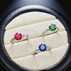 Jewelry Simulation Two Carat Ruby Sapphire Six-Claw Ring Light Luxury Emerald Treasure Ring
