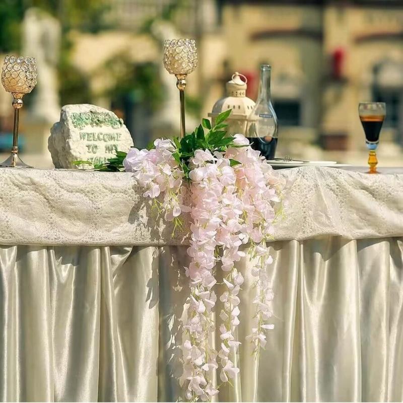 12Pcs Realistic Wisterias Artificial Flower For Home Wedding Party Decoration Durable Plastic Hanging Stem