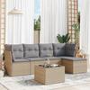 VidaXL Garden Lounge Set with Cushions 6 Pcs Beige Braided Resin 3217569