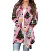 Women's Fashion Christmas Print Jacket Long Sleeve Casual Cardigan Coat