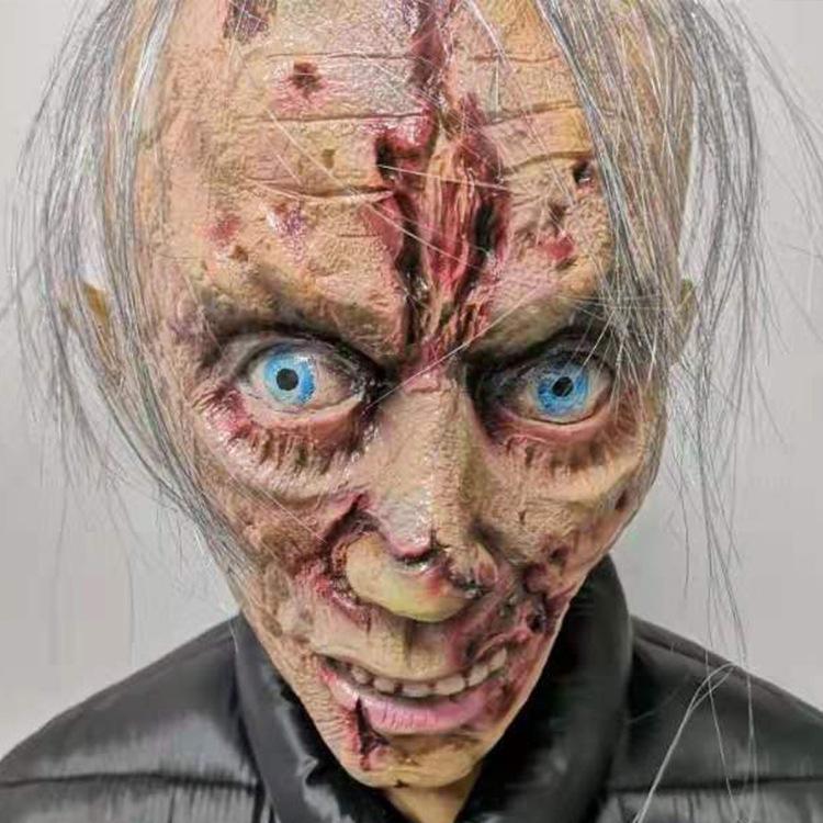 Halloween Haunted House Horror Scary Zombie Bloody Biohazard Mask Mutant Headgear Easter Prank Costume