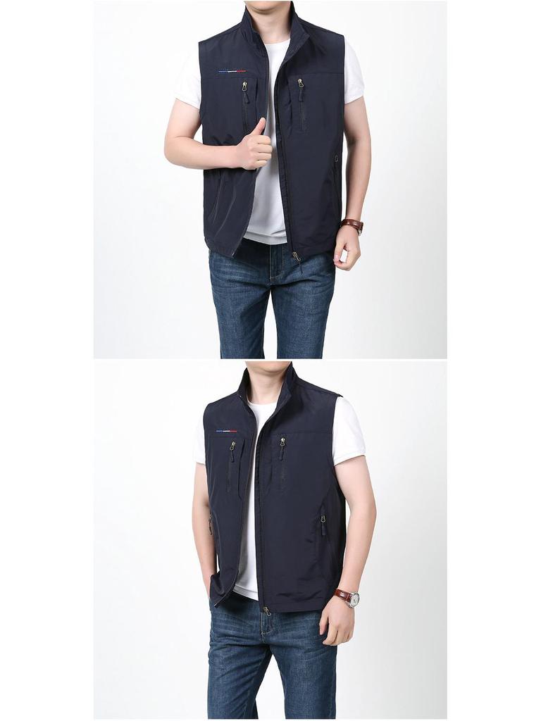 Men's Quick-Dry Multi-Pocket Outdoor Vest for Spring, Summer, and Autumn