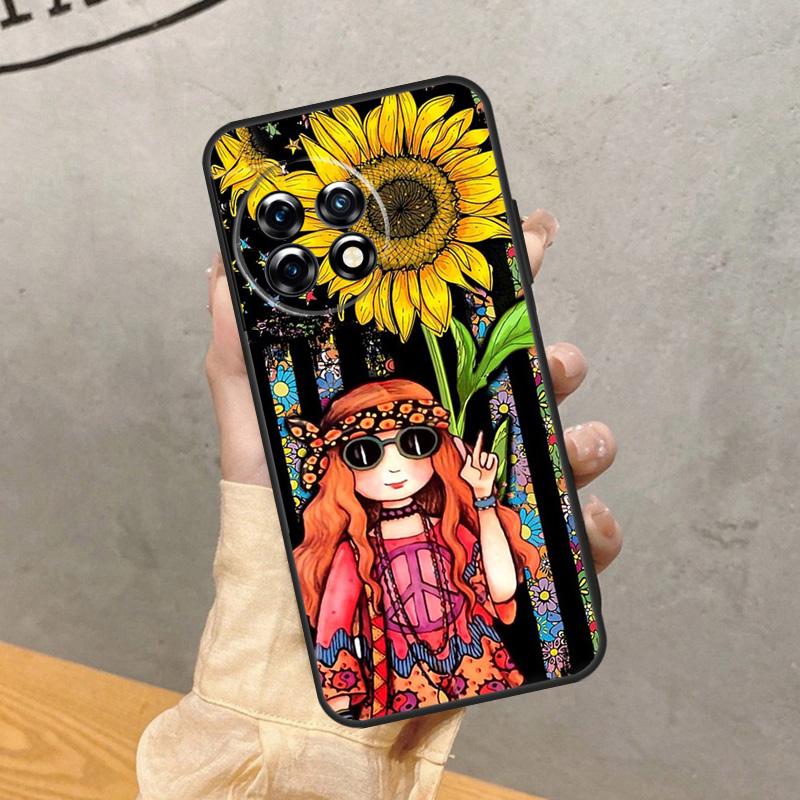 

Hippie Daisy Tie-dye Flower Peace Case For OnePlus Nord 5 CE 2 3 4 Lite N20 N30 OnePlus 15 15R 13 12 11 12R 13T 10T 13R Cover OnePlus 11