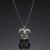 S925 Sterling Silver Noble Crystal Diamond Crown Pendant Necklace Holiday Gift Fine Wedding Party Jewelry