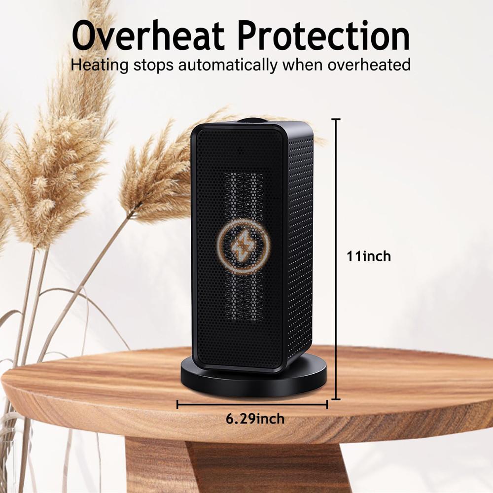Household Portable Electric Heater PTC Fast Heating Vertical Warmer Machine Bedroom Office 70° Shake Head Heating Fans