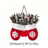 with LED Lights Christmas Mitten Wreath Artificial Berries Christmas Door Garland  New Year