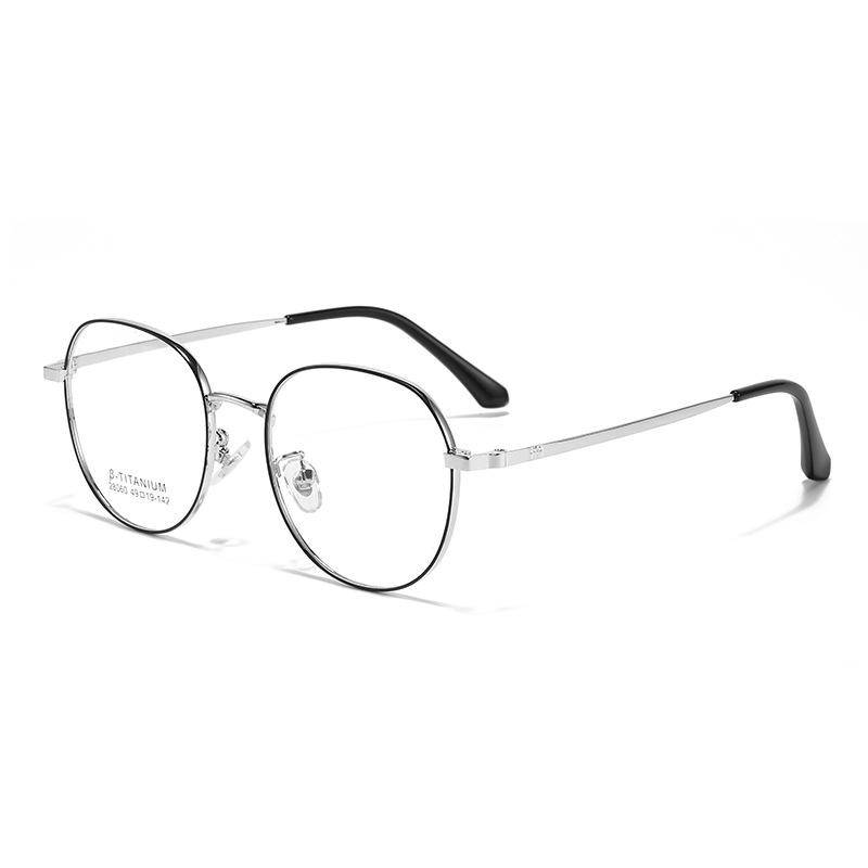 Ultra-light Retro Round Metal Eyeglass Frames for Myopia - Stylish & High-Quality Student Frames