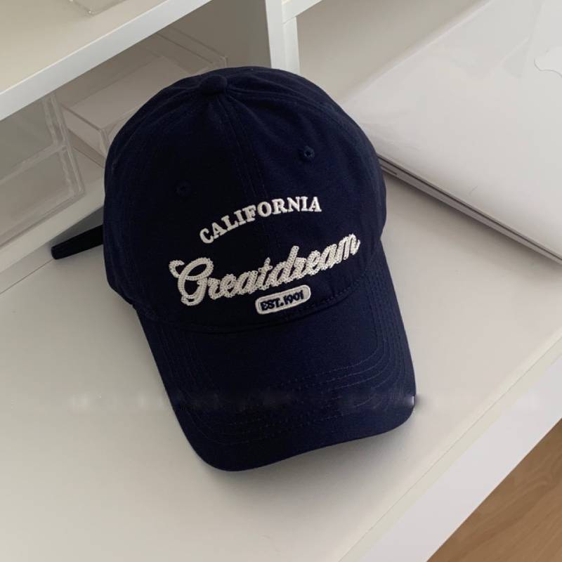 Baseball Cap With Embroidered Letters And Wide Brim For Summer Casual Wear