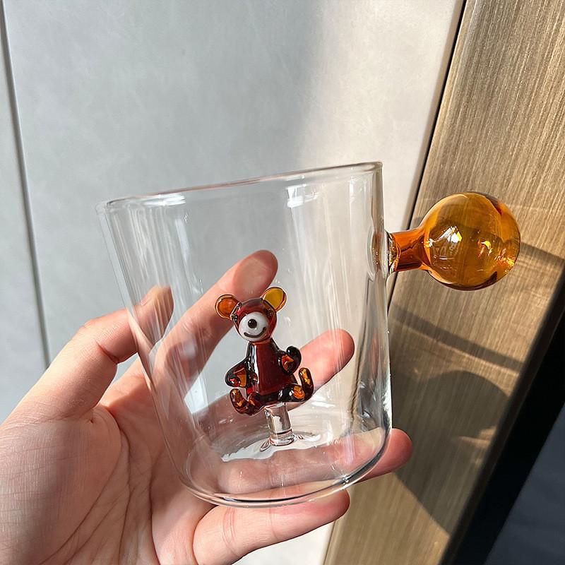 Tasses à Vin en Verre Animal de Ferme 3D Mignonnes Verres Design Italie Verres à Whisky Tasse à Café Enfants Verre Borosilicaté Tasse à Lait Eau Thé