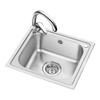 OULIN 304 Stainless Steel Small Single Bowl Kitchen Sink with Faucet