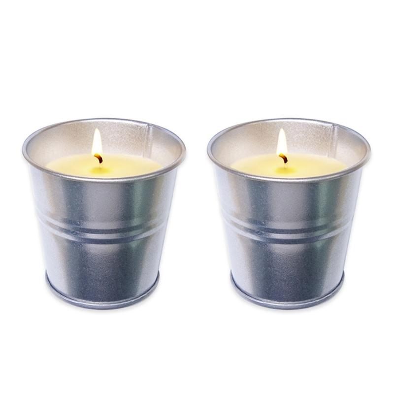 Set of 2 Soothing Scent Candle Natural Soys Scented Candle Wax Candle in Metal Bucket Skeeters Repellents Candle 1