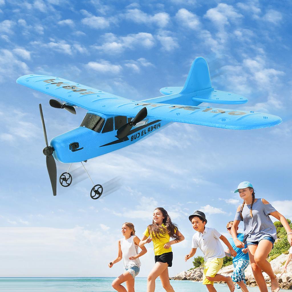 2.4G Remote Control 2 Channel Aircraft Helicopter Airplane Kids Toy Model (Blue)