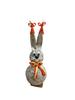 Easter Decoration Straw Bunny Figurine With Bow - Small - And