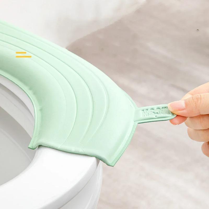 1Pc/set Waterproof Toilet Seat Cover Closestool Mat Washable Bathroom Accessories Pure Color Soft Toilet Seat Cushion Universal