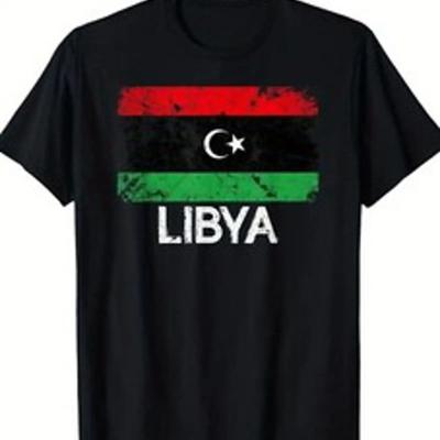 Herren T Shirt Libya Flagge Im Damaged Style Lnder Bis 8xl Vintage Homme Unisex Designer Clothes Fashion Versatile