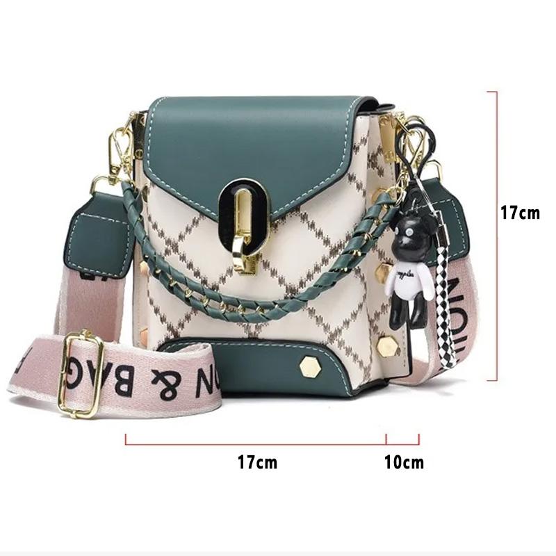 Korean Version of Simple and Fashionable Small Square Bag Fashionable Versatile Shoulder Messenger Bag Trendy Mini Mobile Phone