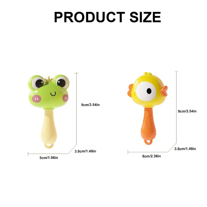 Handheld Shaker Toy for Infant Cartoon Duck Shape Newborns Gift Fun Activity Baby Shaker for 0-12 Month Baby Sensory Toy