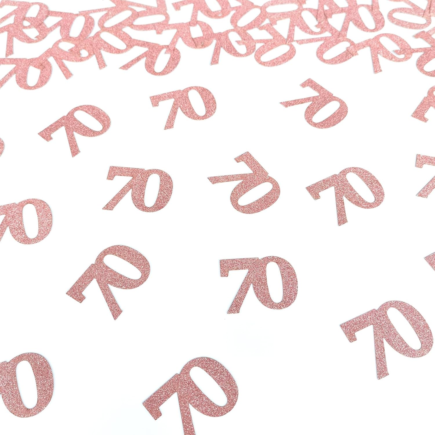Number 70 Confetti Birthday Decorations - Gold Glitter 70th birthday Confetti Table Scatters Decorations Supplies for Birthday Anniversary Party 70th Rose Gold,50pcs