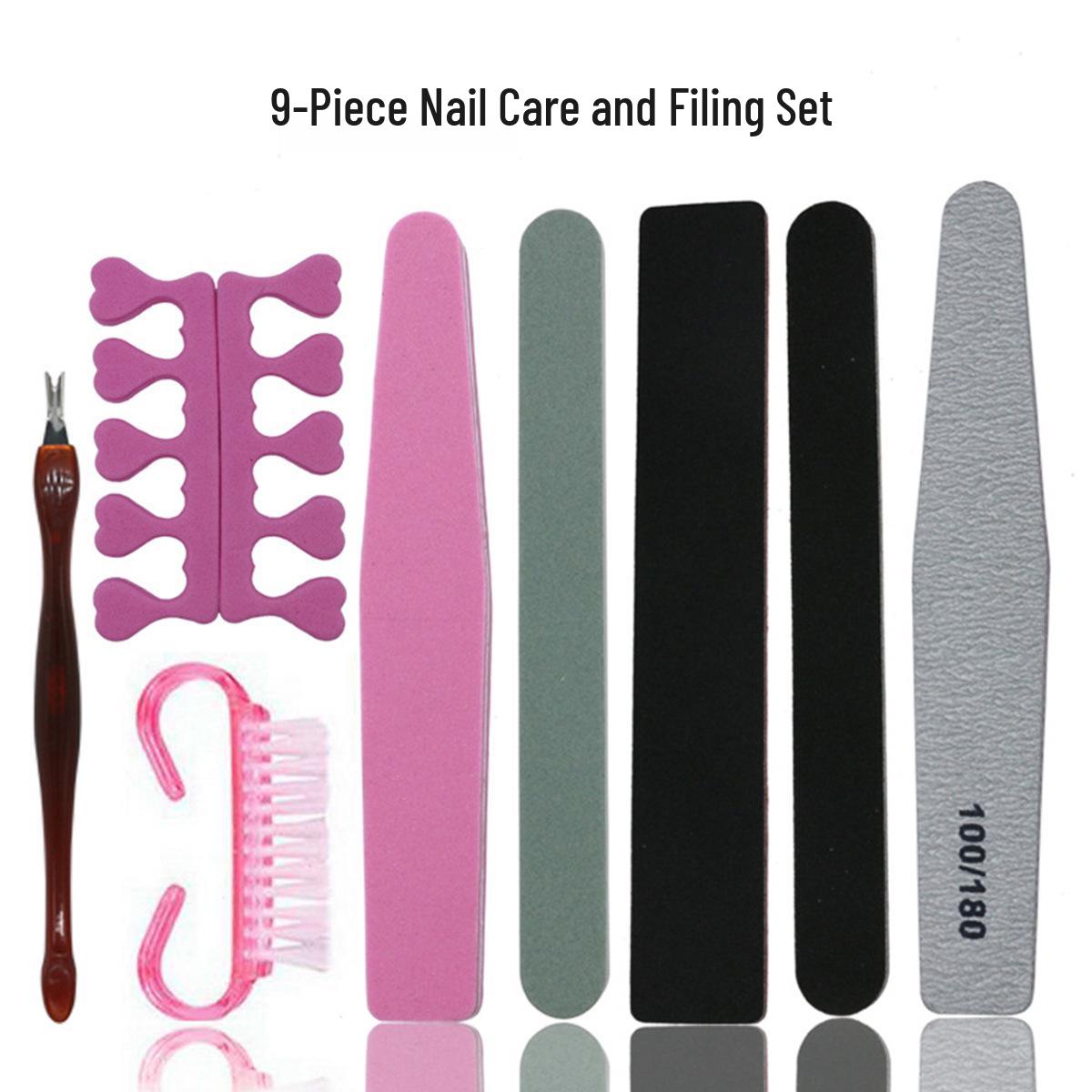 Nail Art Tools Set: Gel Nail Polish, Sponge, Toe & Finger Separators, Cotton Manicure Kit