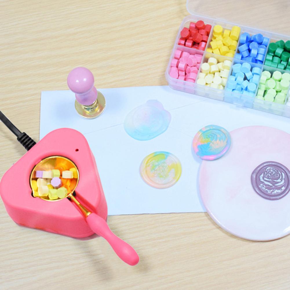 Wax Seal Stamp Set Fire Wax Furnace Pot Warmer Melts Electric Heater Wax Beads Melting Seal Furnace Spoon Set For Wax Seal Stamp
