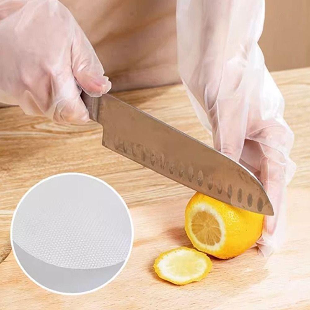 Transparent Disposable Hand Sleeves Non-Slip Cleaning Long Gloves Disposable Gloves for Kitchen