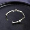 Vintage Chinesischer Stil Offener Armreif Armband Massives Kupfer Beschichtetes Motiv Partner Schmuck
