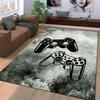 Gaming Controller Carpet with Retro Console Design in Gray Tones Suitable for use as an anti-slip for living room bedroom sofas