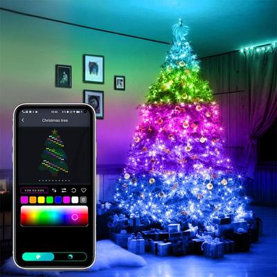 Bluetooth App Steuerung Weihnachtsbeleuchtung Outdoor Neujahr Dekoration USB LED Kupferdraht Lichterkette Girlande Lichterkette für Zuhause