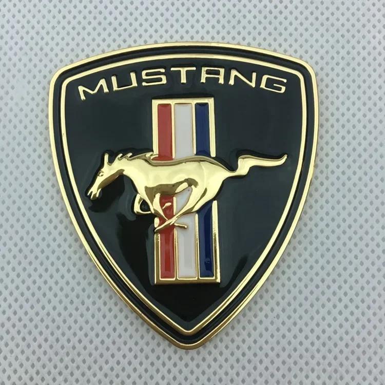 Metal Auto Side Sticker Decoration For Ford GT350 GT500 Shelby Cobra Spoiler SVT Mondeo Badge 5.8X6.4CM Emblem W7 Accessories