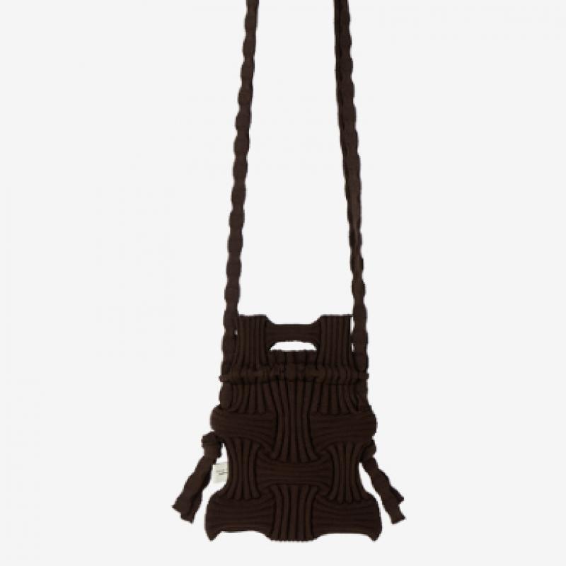 Pleatsmama Mini Crossbow Bag Deep Brown