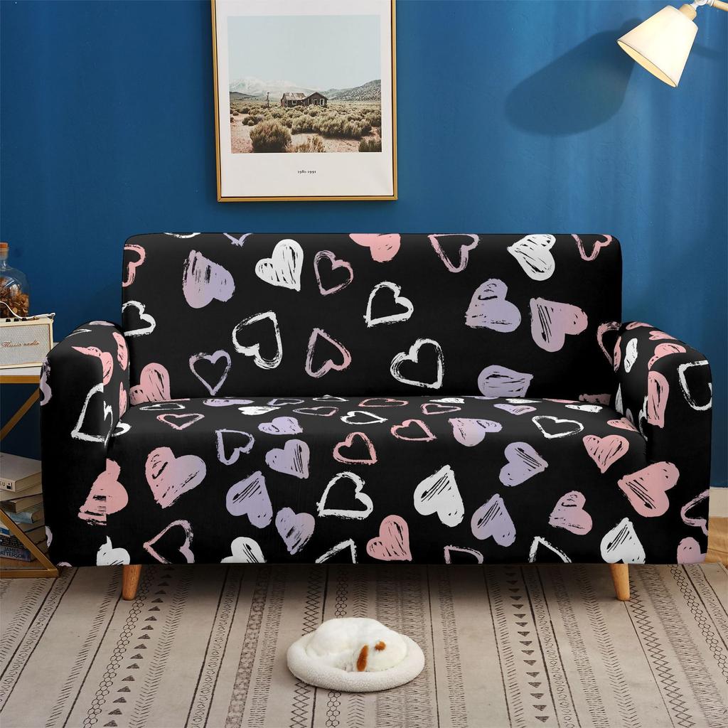 Elastic All-Inclusive Sofa Cover Love Valentine'S Day Multi-Person Combination Sofa Cover Lazy Sofa Cover