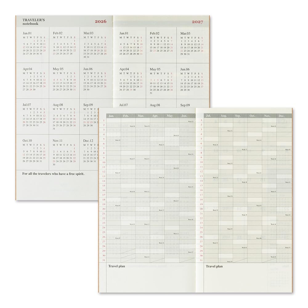 Notebook Planner Refill 2026 A5 Slim Monthly 14494006 December Traveler's (Starts 2025)