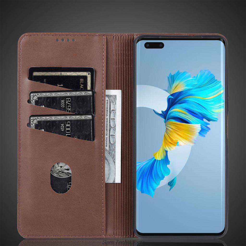 Deluxe Magnetic Adsorption Leather Fitted Case for Huawei Mate 40 Pro / Mate40 Pro Flip Cover Protective Case Capa Fundas Coque